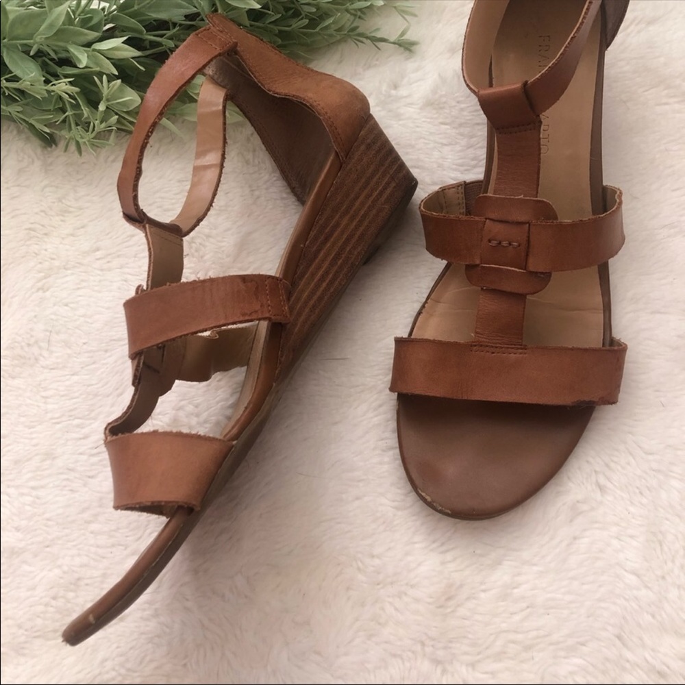 Franco Sarto Brown Wedge Sandals - Picture 2 of 8